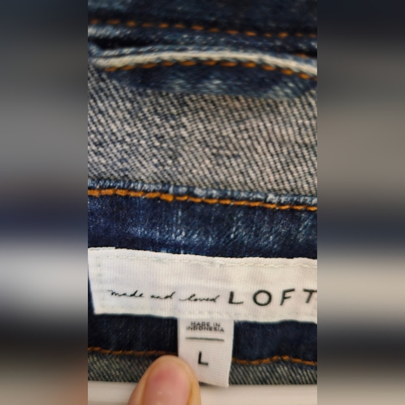 Loft Jean Denim Jacket, Size Large - Picture 3 of 4